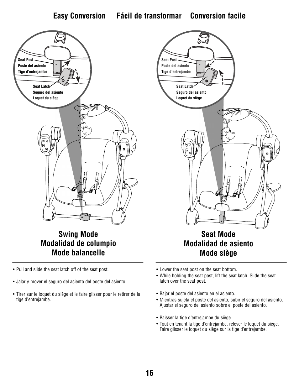 Seat mode | Fisher-Price T8377 User Manual | Page 16 / 20