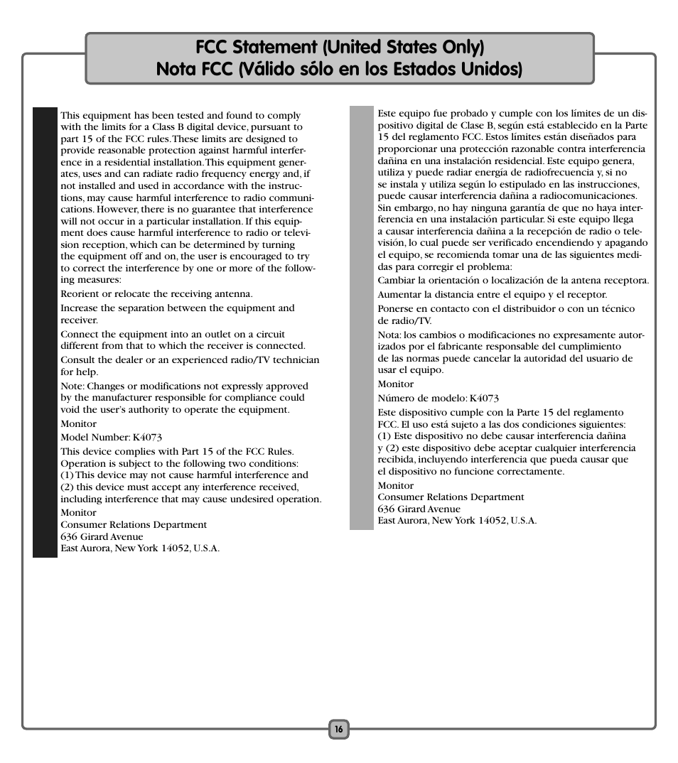 Fisher-Price K4073 User Manual | Page 16 / 20