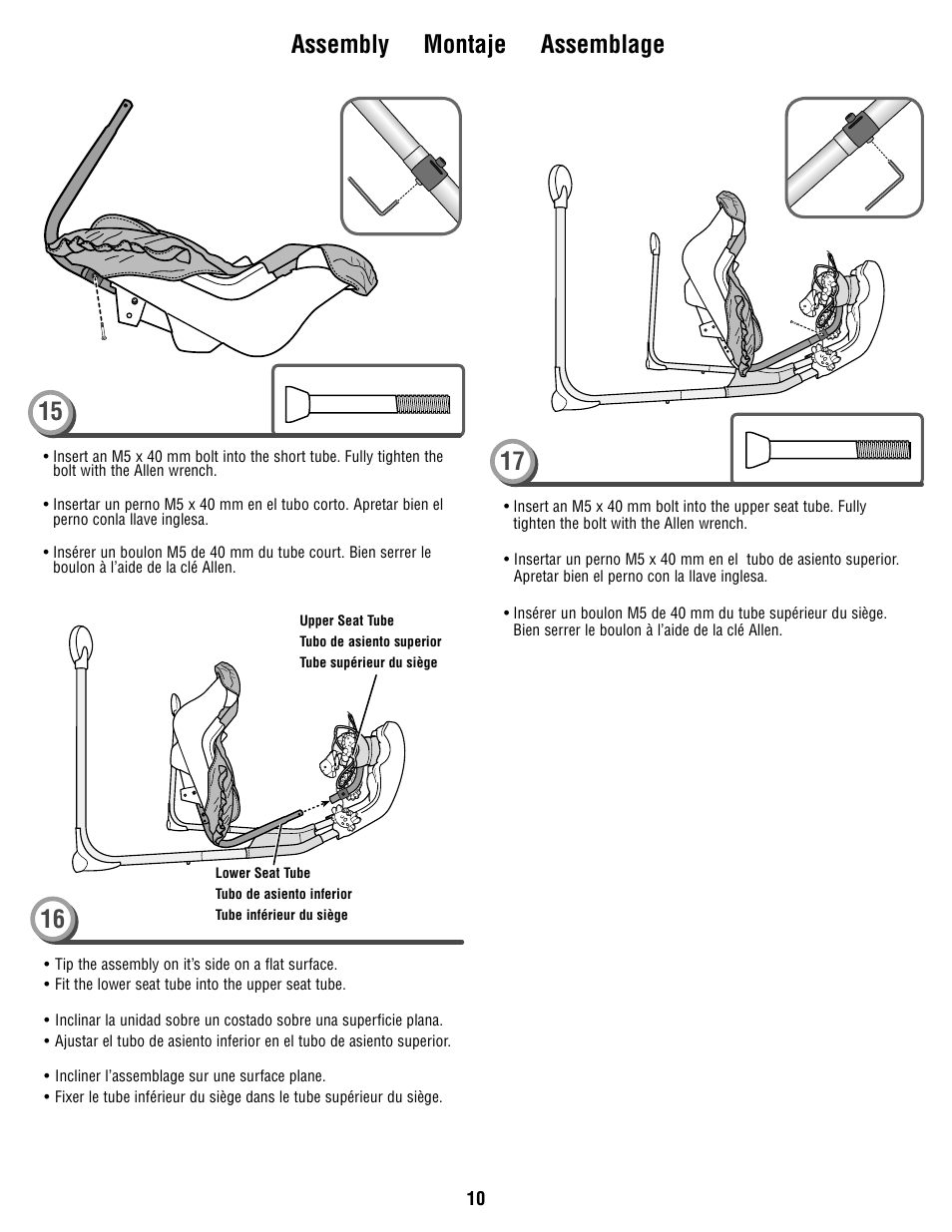 Assembly montaje assemblage | Fisher-Price R9951 User Manual | Page 10 / 24