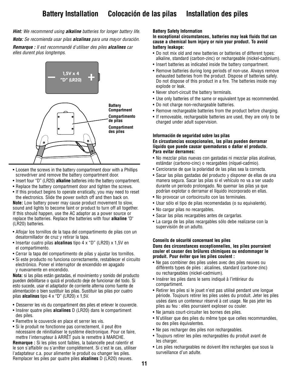 Fisher-Price R9951 User Manual | Page 11 / 24