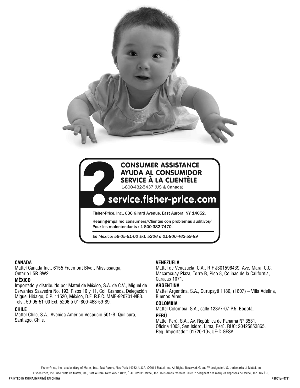 Fisher-Price R9951 User Manual | Page 24 / 24