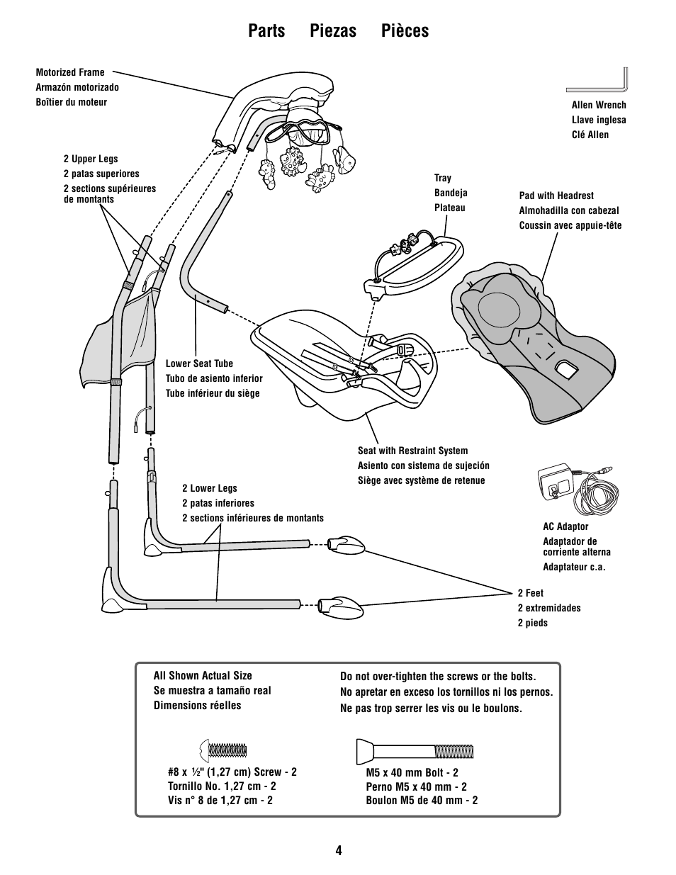 Parts piezas pièces | Fisher-Price R9951 User Manual | Page 4 / 24