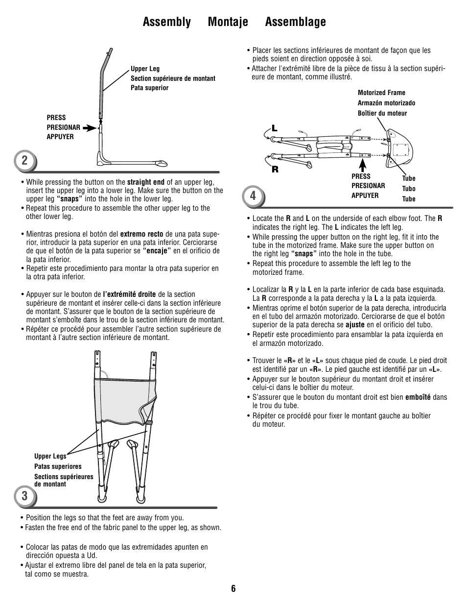 Assembly montaje assemblage | Fisher-Price R9951 User Manual | Page 6 / 24