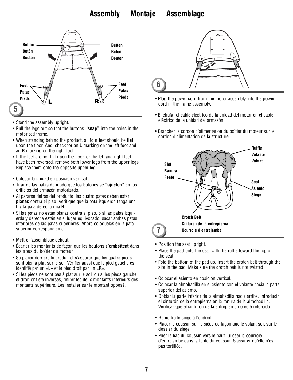 Assembly montaje assemblage | Fisher-Price R9951 User Manual | Page 7 / 24