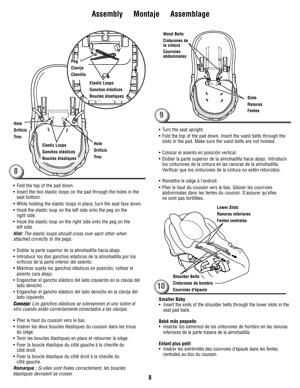 Assembly montaje assemblage | Fisher-Price R9951 User Manual | Page 8 / 24