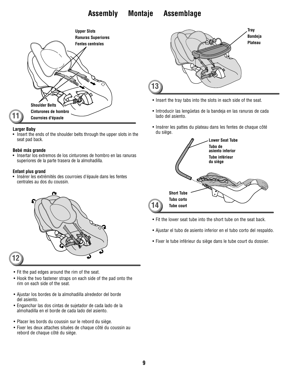 Assembly montaje assemblage | Fisher-Price R9951 User Manual | Page 9 / 24