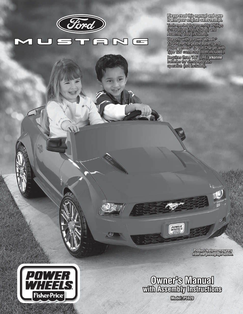 Fisher-Price FORD MUSTANG P5920 User Manual | 28 pages