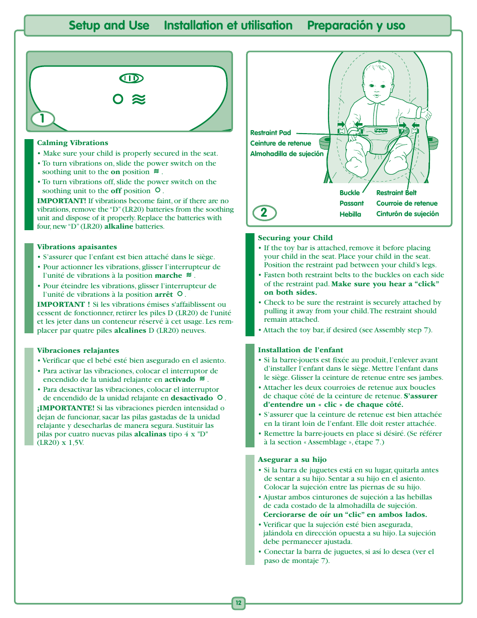 Fisher-Price Rain forest K2564 User Manual | Page 12 / 16