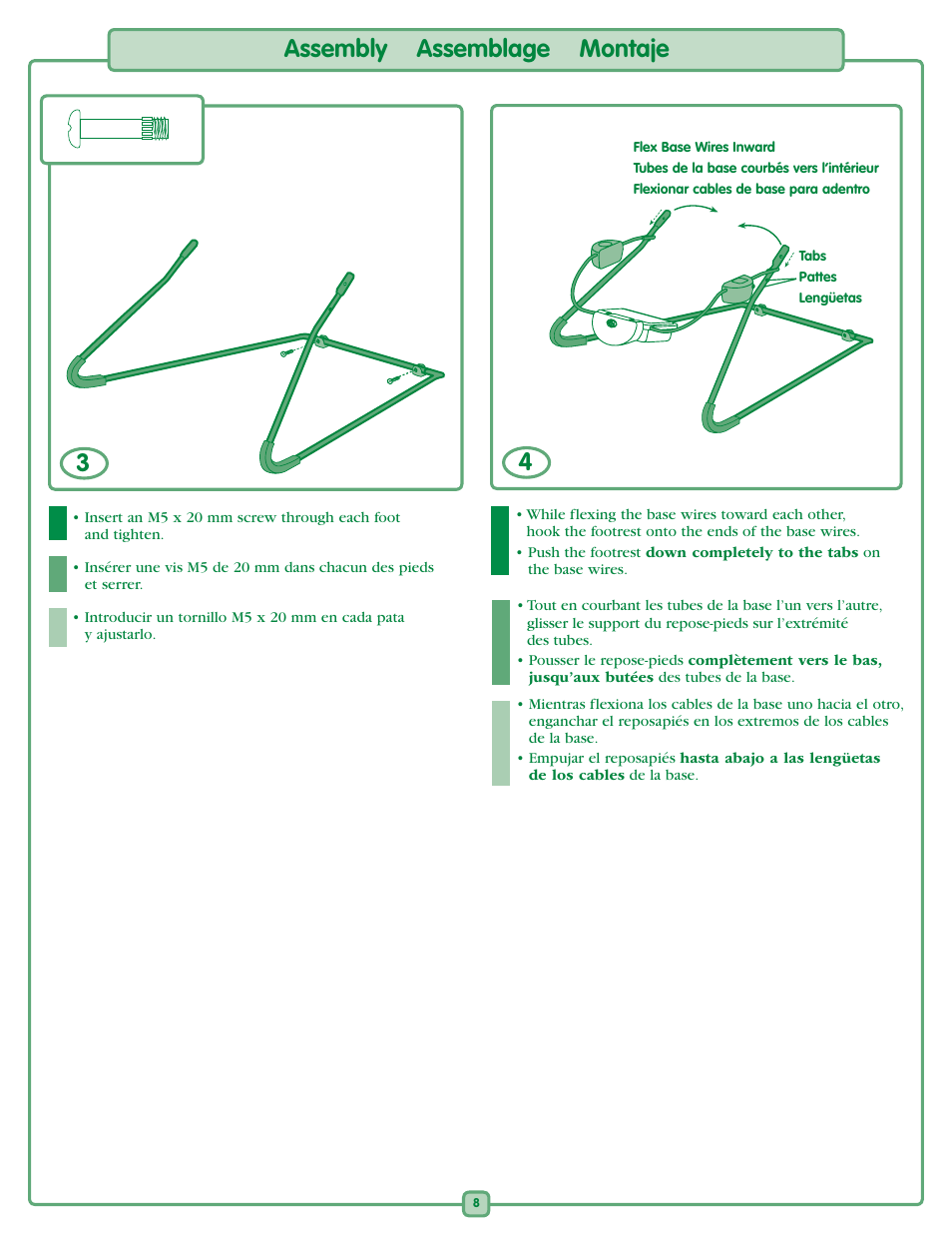 Assembly assemblage montaje | Fisher-Price Rain forest K2564 User Manual | Page 8 / 16