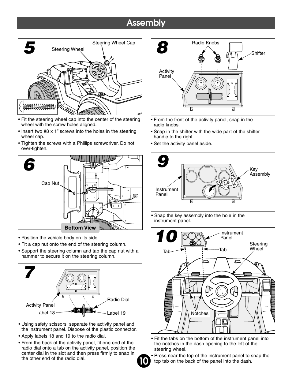 Assembly | Fisher-Price BARBIE SPLASH 74350 User Manual | Page 10 / 28