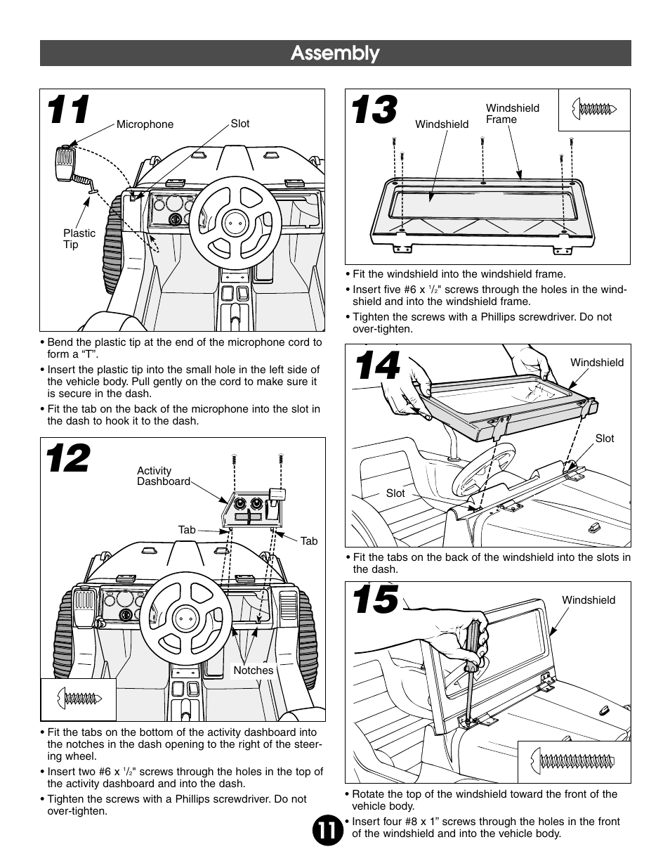 Assembly | Fisher-Price BARBIE SPLASH 74350 User Manual | Page 11 / 28