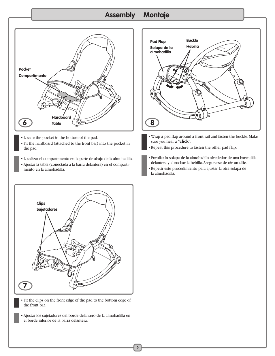 Assembly montaje | Fisher-Price K5502 User Manual | Page 6 / 16