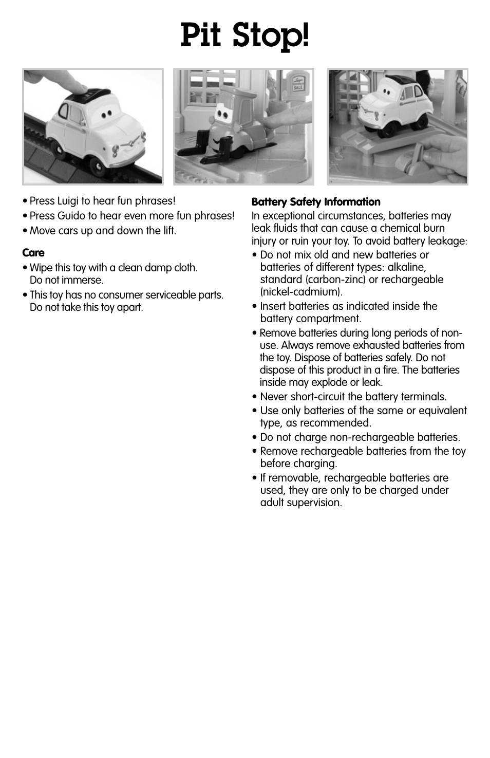 Pit stop | Fisher-Price GEOTRAX T7160 User Manual | Page 3 / 4
