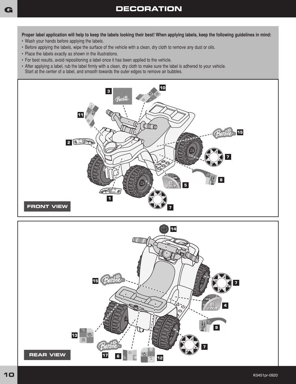 Decoration | Fisher-Price K0451 User Manual | Page 10 / 20