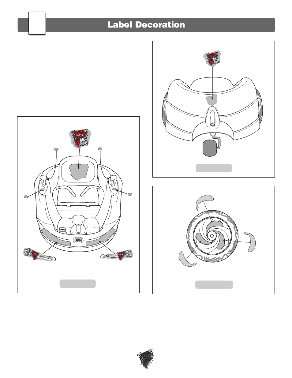 Label decoration | Fisher-Price WILD THING 74180 User Manual | Page 14 / 28