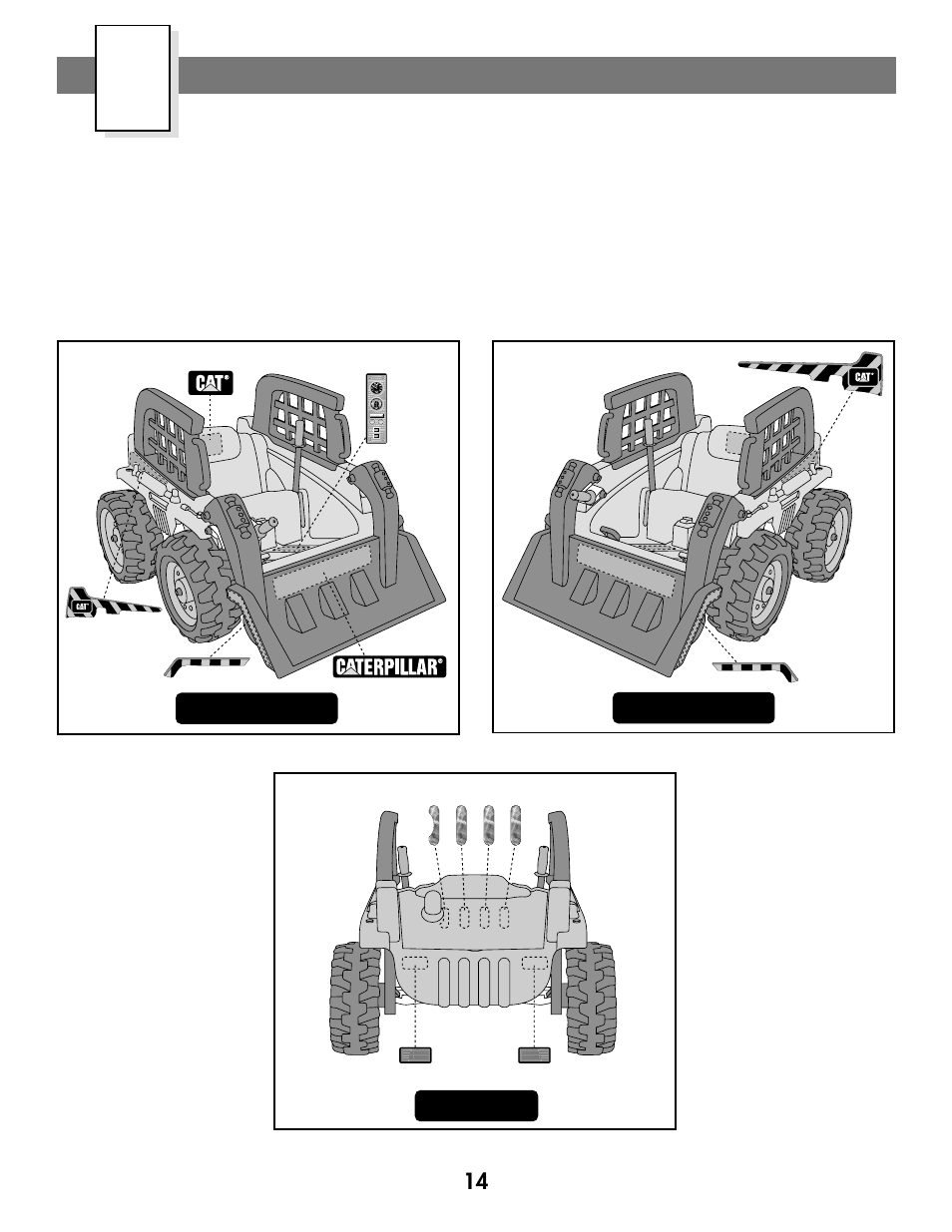 Label decoration | Fisher-Price CATERPILLAR 73260 User Manual | Page 14 / 28