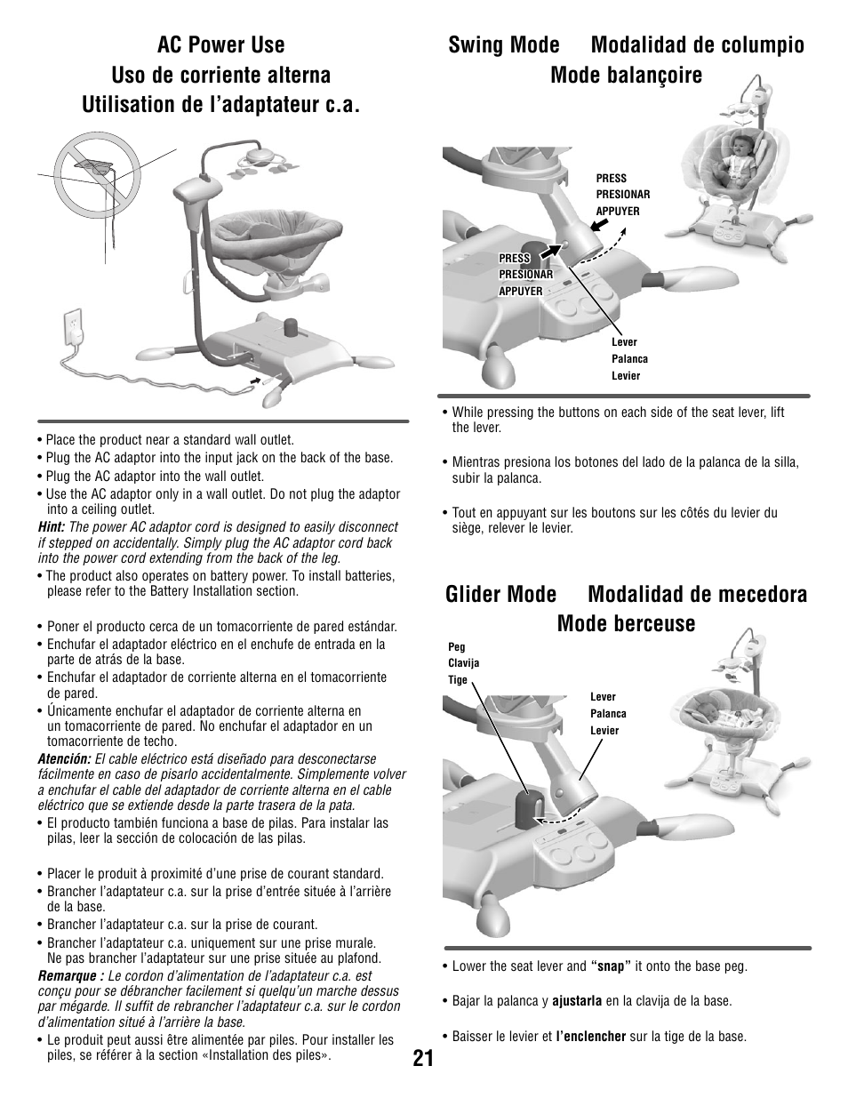 Nçoire | Fisher-Price R6069 User Manual | Page 21 / 24
