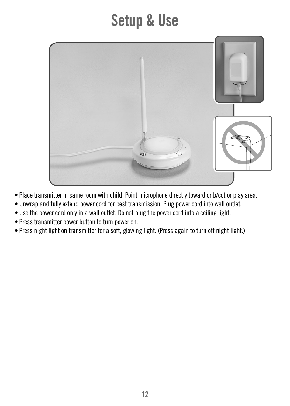 Setup & use | Fisher-Price T3640 User Manual | Page 12 / 16