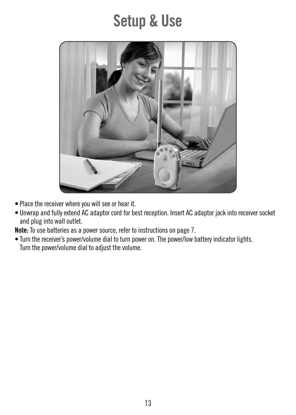 Setup & use | Fisher-Price T3640 User Manual | Page 13 / 16