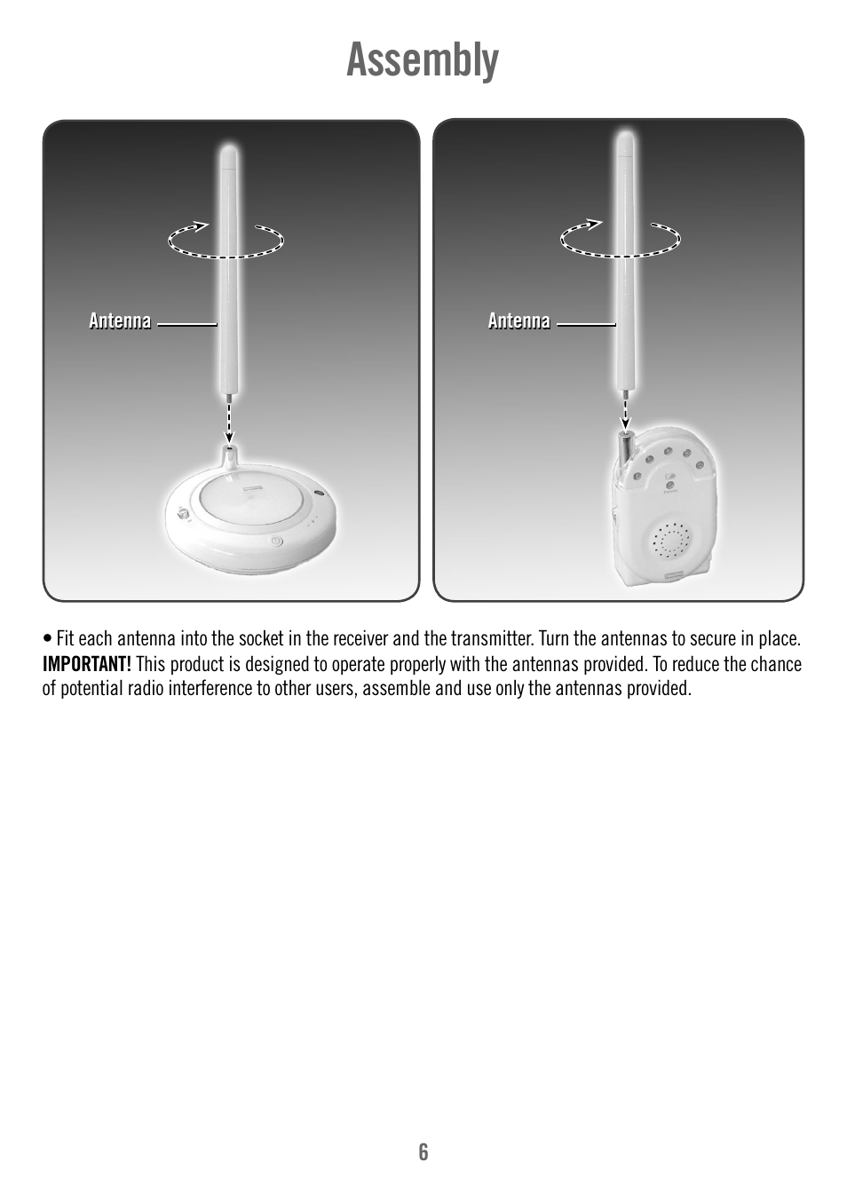 Assembly | Fisher-Price T3640 User Manual | Page 6 / 16
