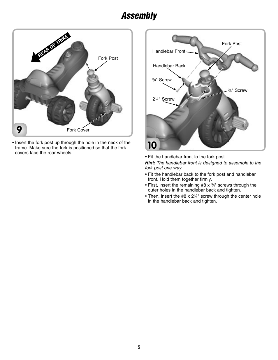 Assembly | Fisher-Price BARBIE M5727 User Manual | Page 5 / 6