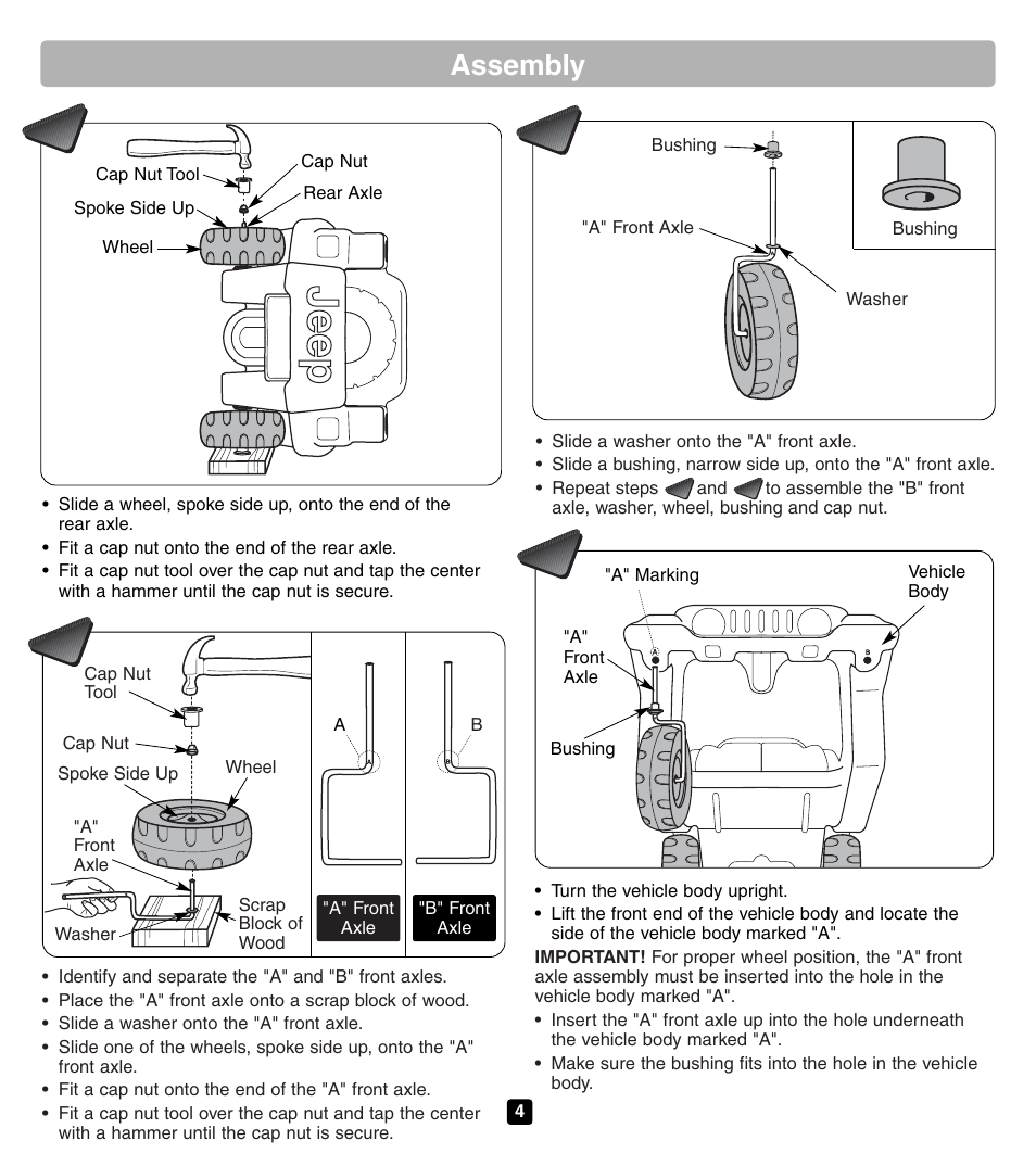 Assembly | Fisher-Price JEEP 72607 User Manual | Page 4 / 6
