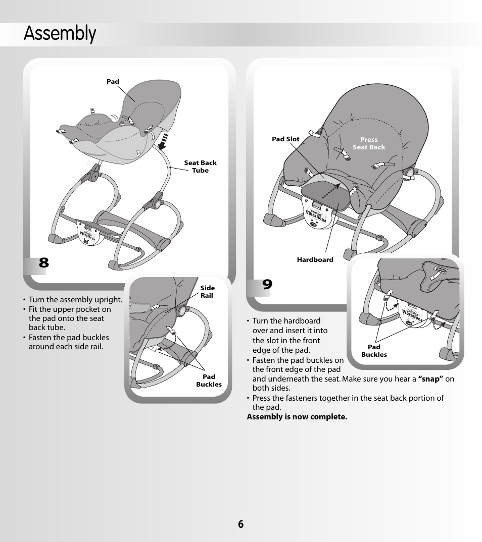 Assembly | Fisher-Price LEARNING PATTERNS G5911 User Manual | Page 6 / 12