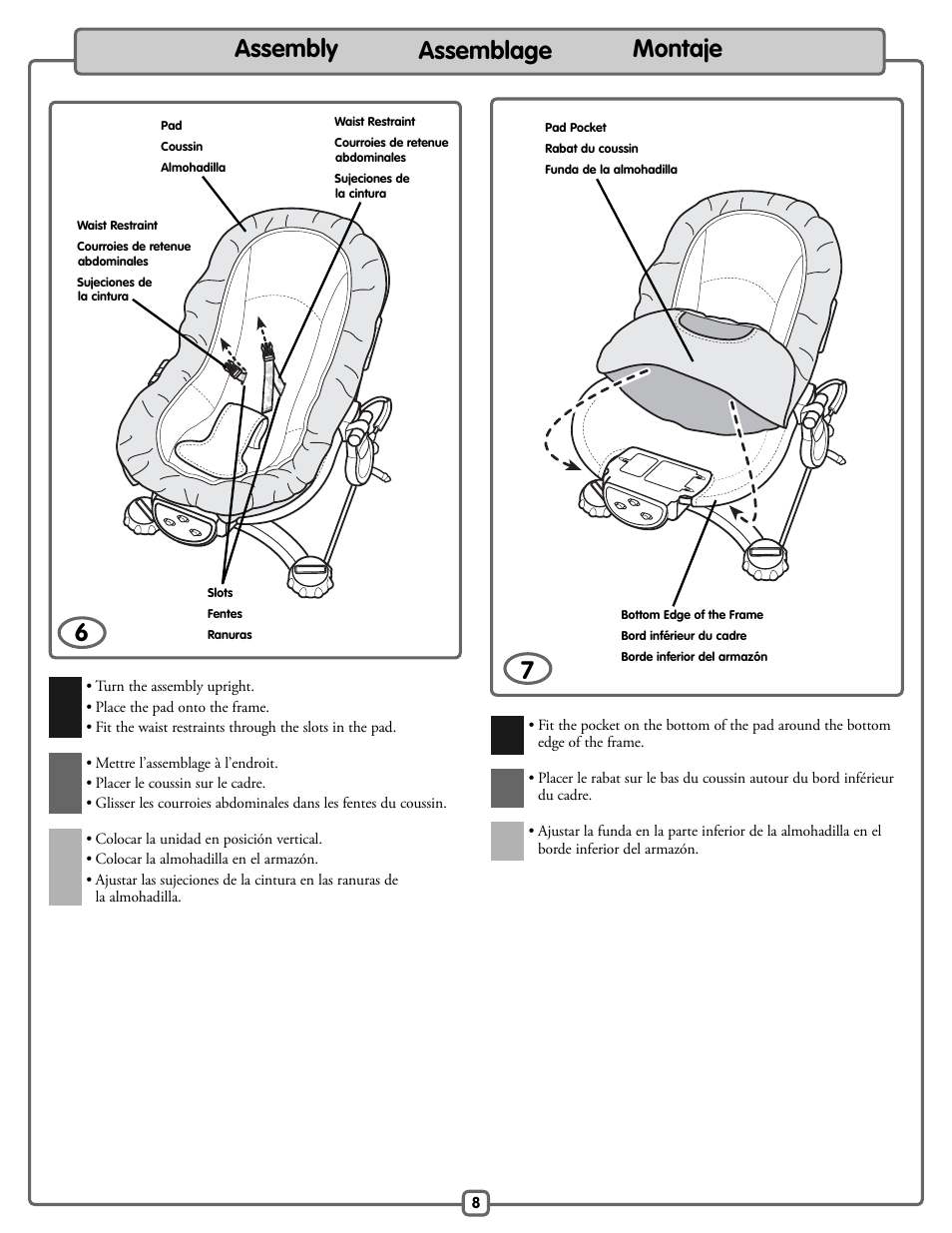 Assembly assemblage montaje 7 | Fisher-Price H9479 User Manual | Page 8 / 20