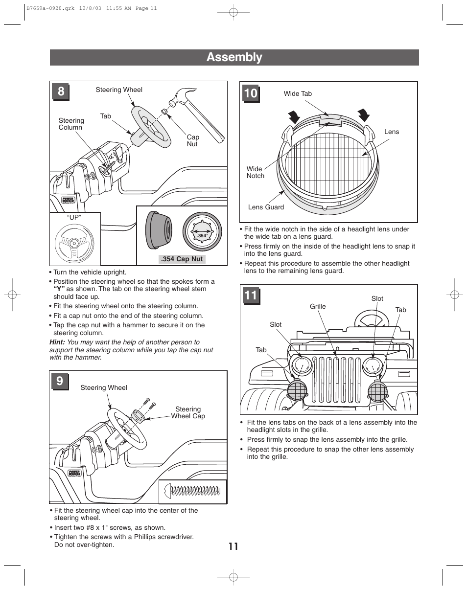 Assembly | Fisher-Price B7659 User Manual | Page 11 / 28