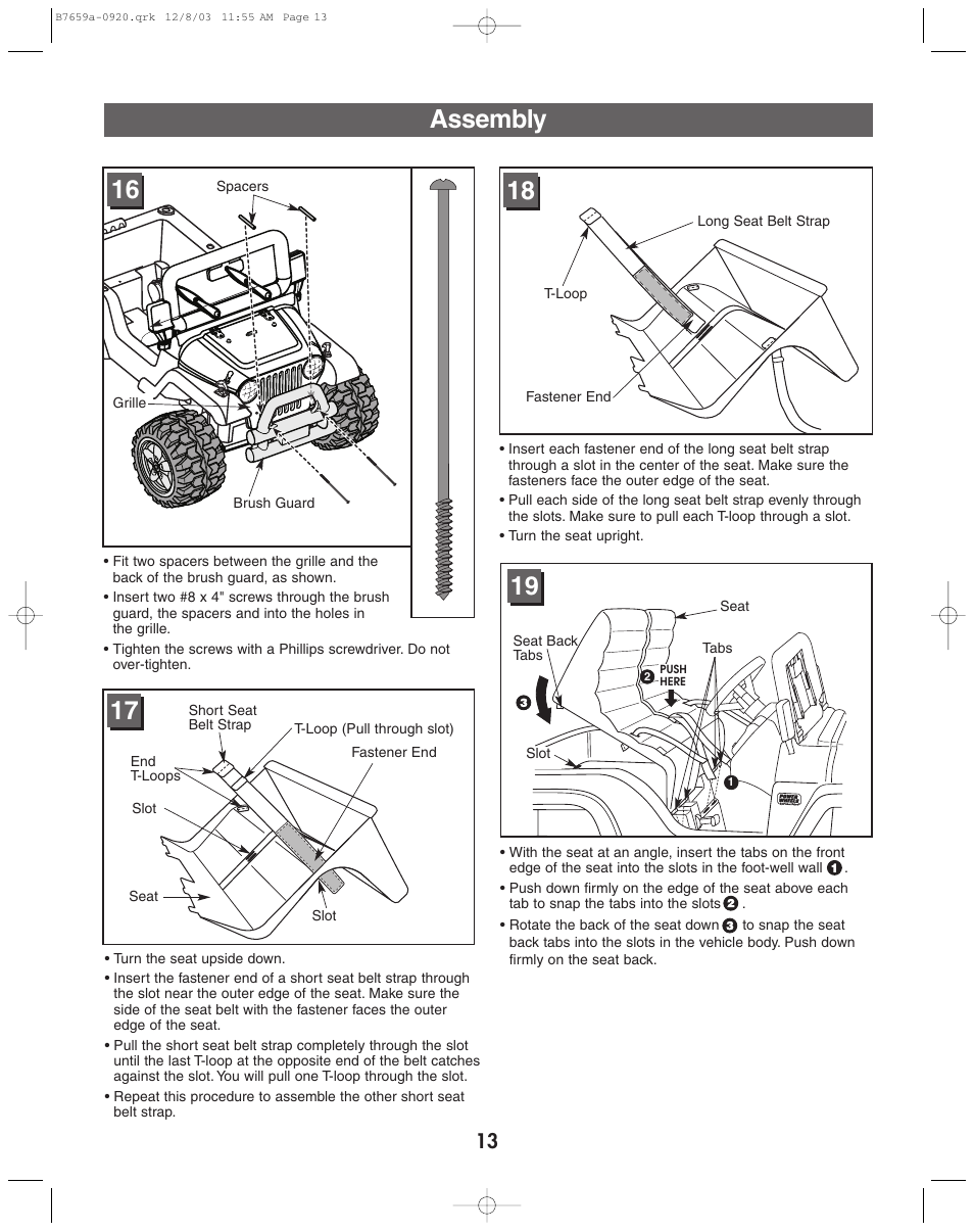 Assembly | Fisher-Price B7659 User Manual | Page 13 / 28