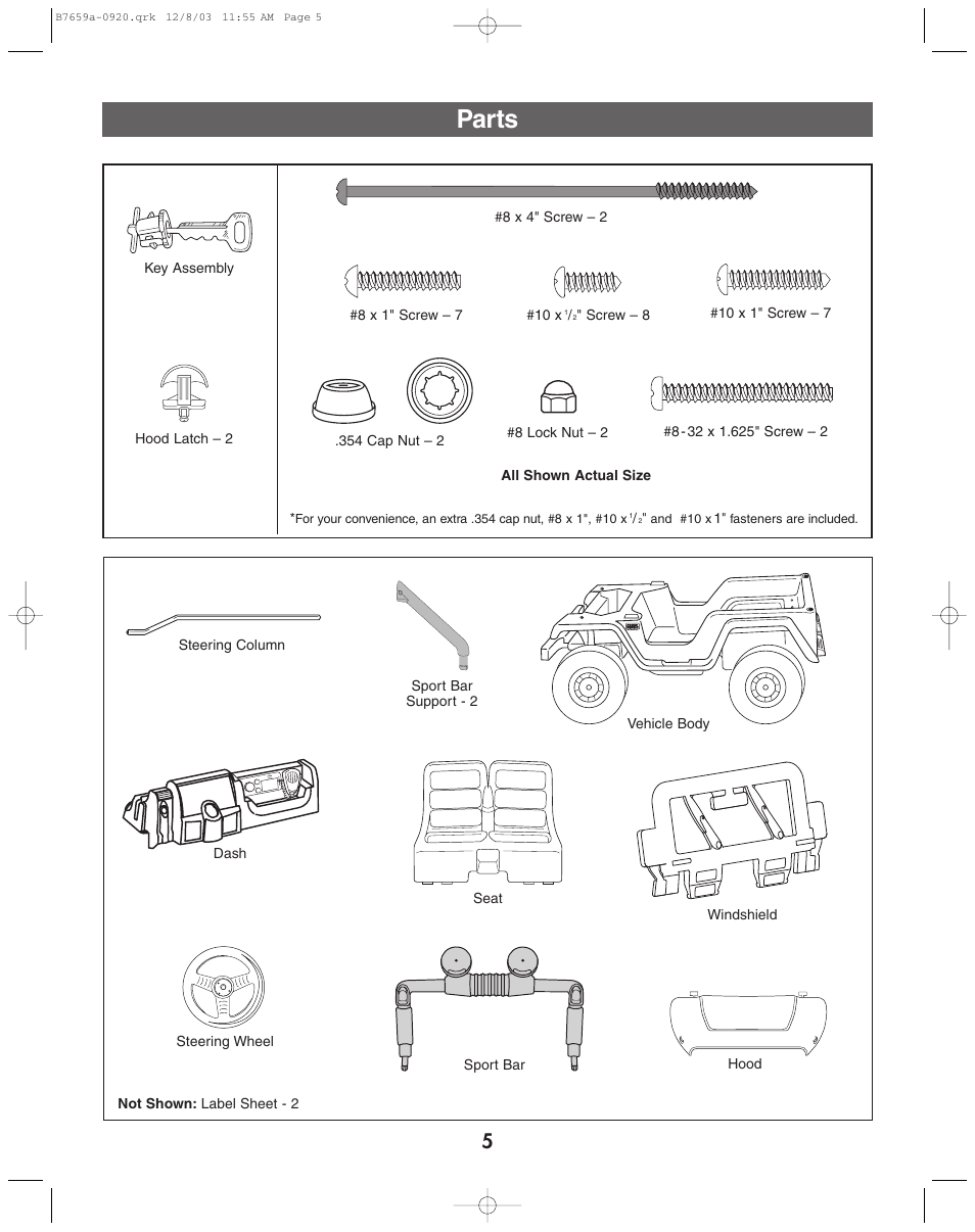 Parts | Fisher-Price B7659 User Manual | Page 5 / 28