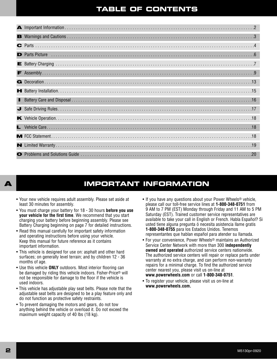 Fisher-Price KART M5130 User Manual | Page 2 / 24