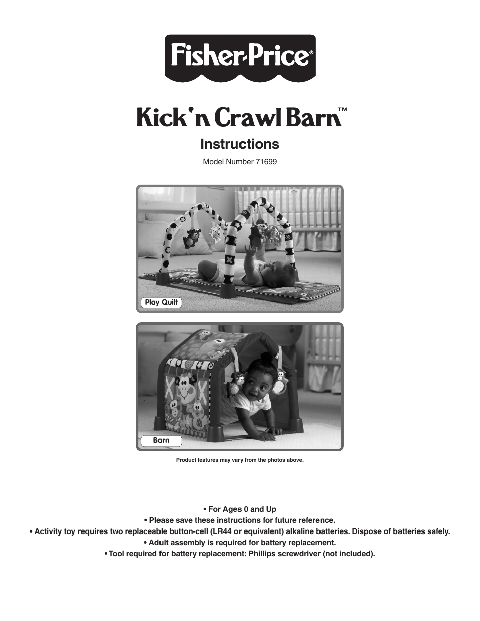 Fisher-Price KICK`N CRAWL BARN 71699 User Manual | 4 pages