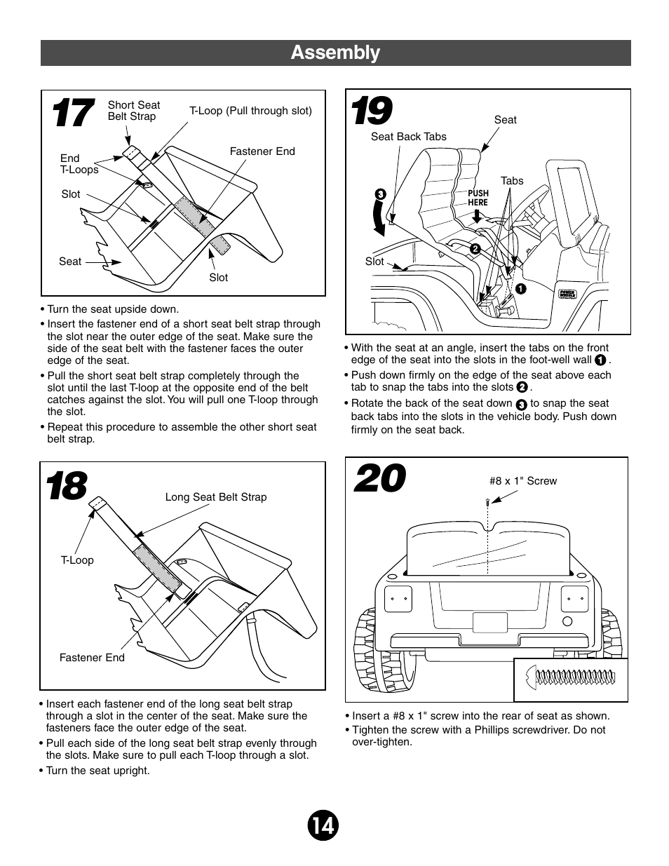 Assembly | Fisher-Price JEEP WRANGLAR 74020 User Manual | Page 14 / 31
