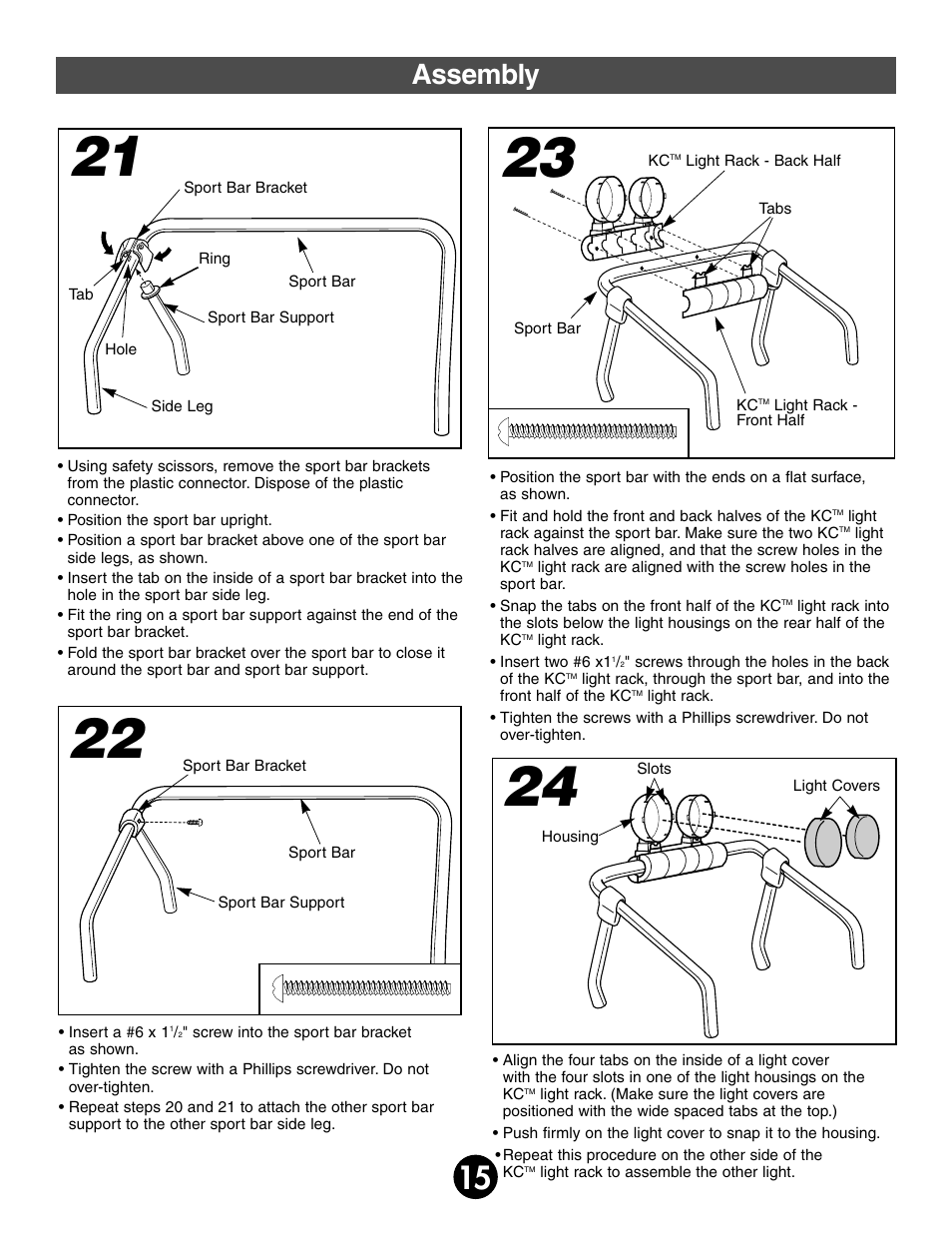 Assembly | Fisher-Price JEEP WRANGLAR 74020 User Manual | Page 15 / 31