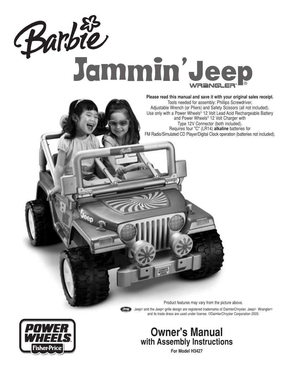 Fisher-Price BARBIE JAMMIN' JEEP H3427 User Manual | 28 pages