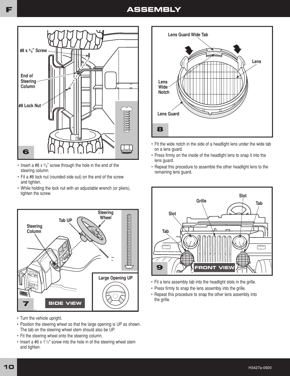 Assembly | Fisher-Price BARBIE JAMMIN' JEEP H3427 User Manual | Page 10 / 28