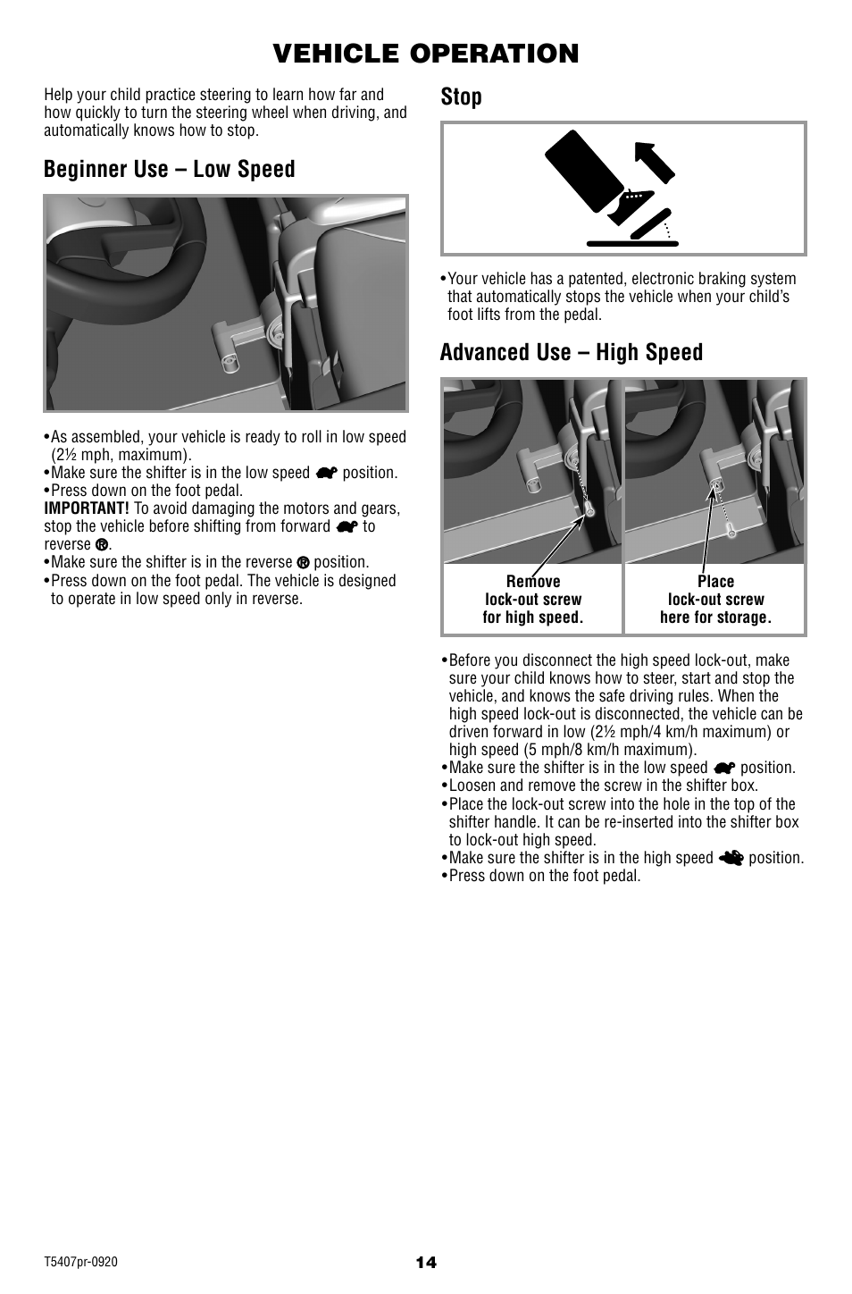 Vehicle operation | Fisher-Price SMART T5407 User Manual | Page 14 / 20