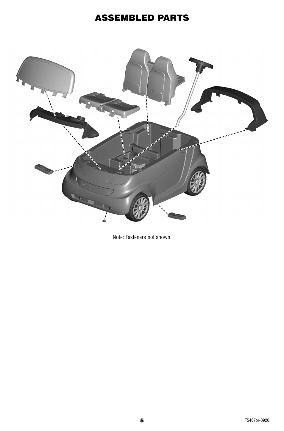 Assembled parts | Fisher-Price SMART T5407 User Manual | Page 5 / 20