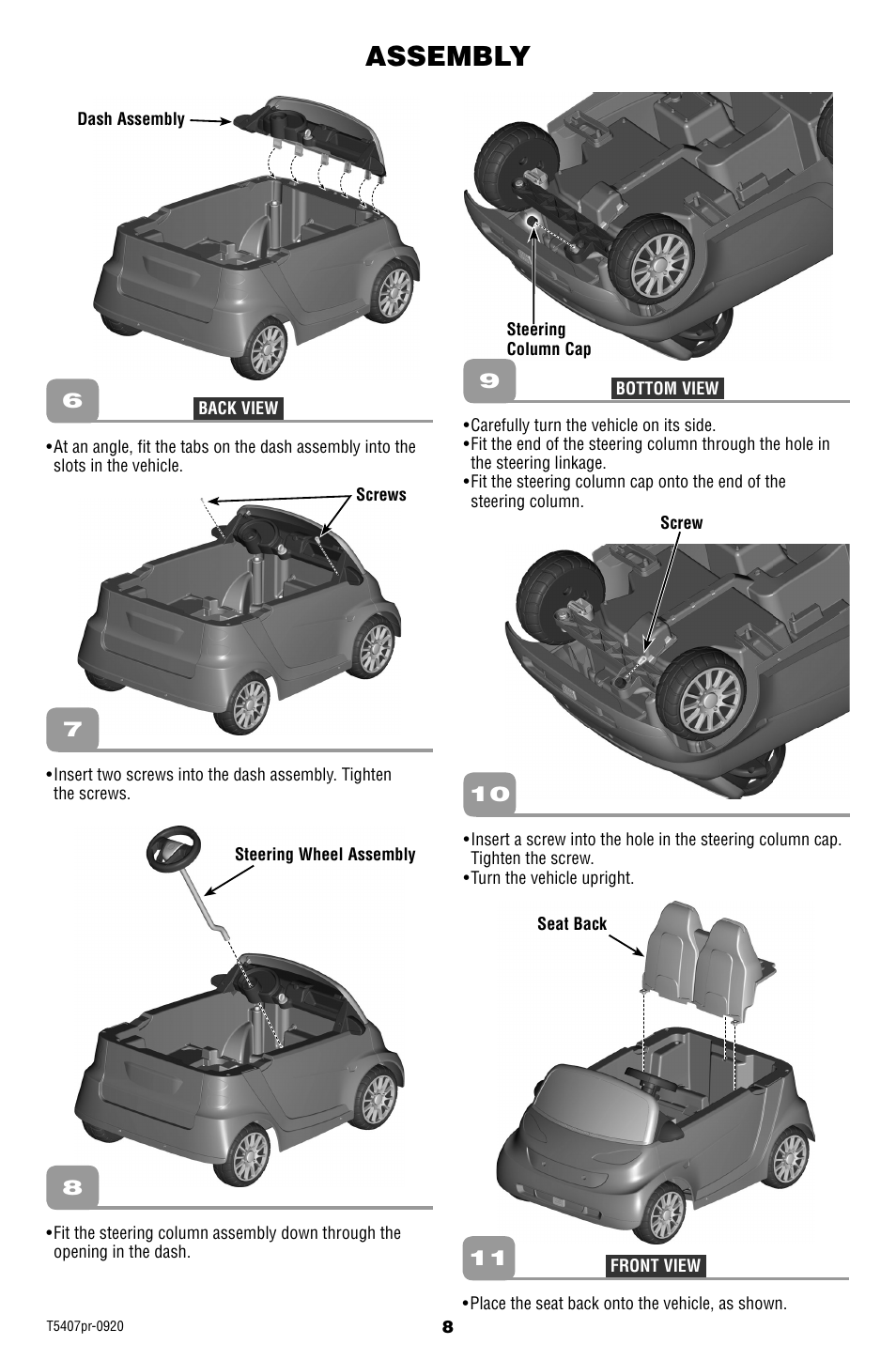 Assembly | Fisher-Price SMART T5407 User Manual | Page 8 / 20