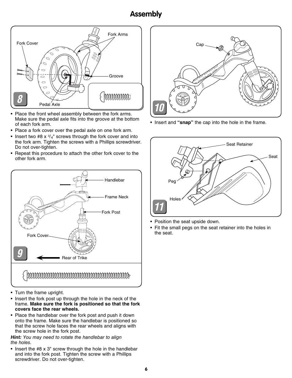 Assembly | Fisher-Price M7332 User Manual | Page 6 / 8