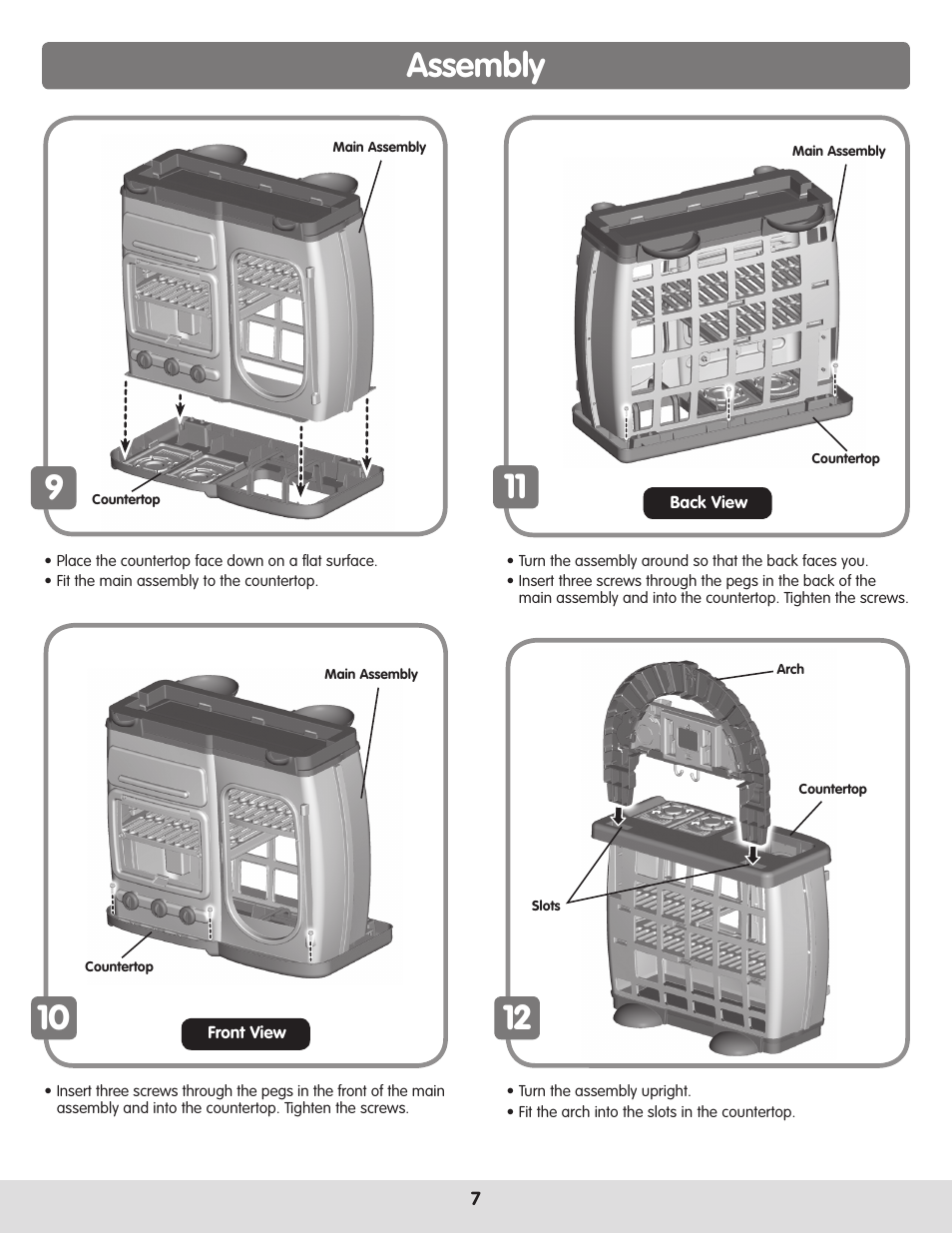 Assembly 10 | Fisher-Price DORA TALKING KITCHEN H1581 User Manual | Page 7 / 12