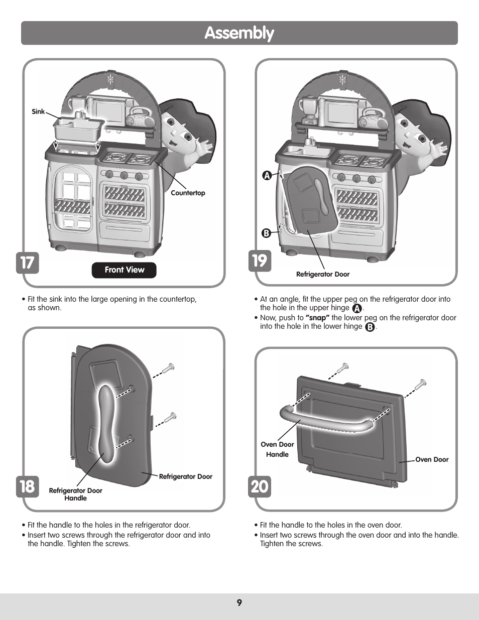 Assembly 17 | Fisher-Price DORA TALKING KITCHEN H1581 User Manual | Page 9 / 12