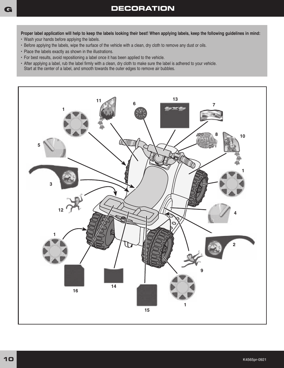 Decoration | Fisher-Price LIL' QUAD K4565 User Manual | Page 10 / 20