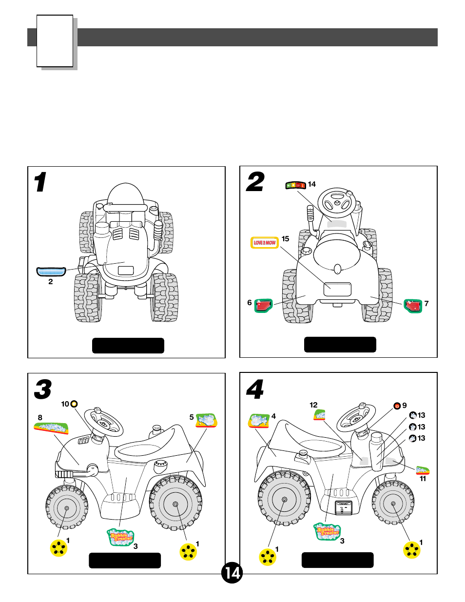 Label decoration | Fisher-Price 75320 User Manual | Page 14 / 28