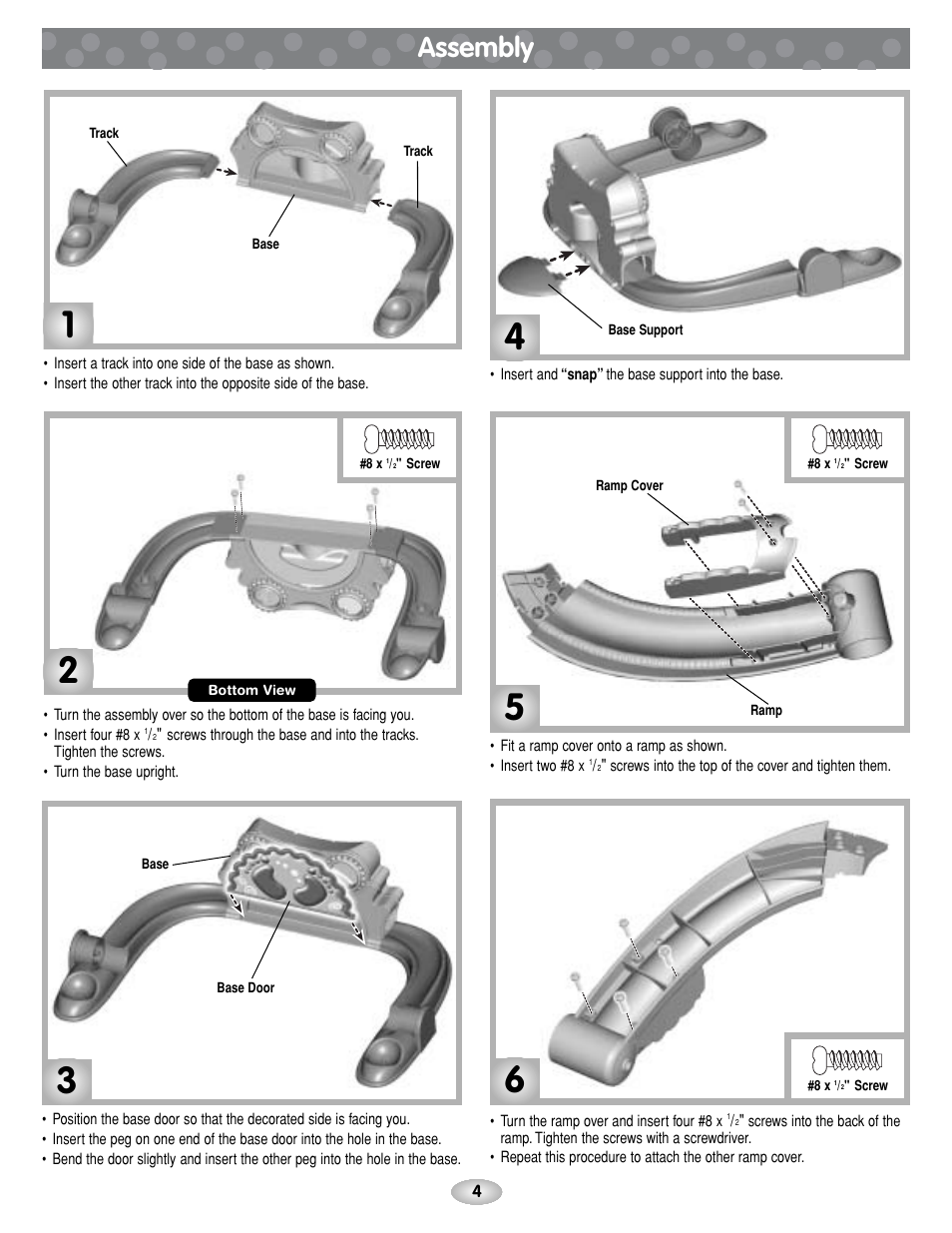 Assembly | Fisher-Price C1454 User Manual | Page 4 / 8
