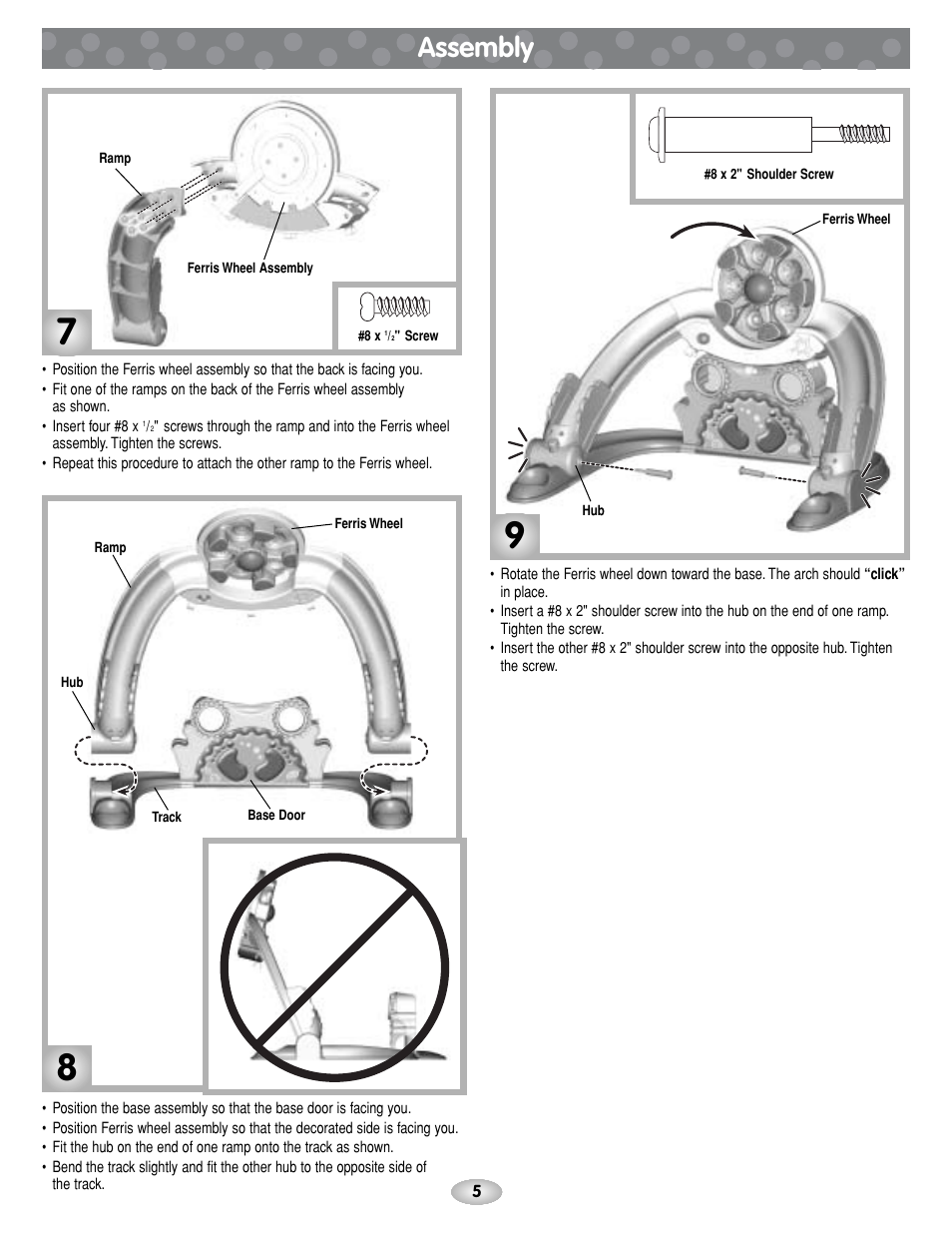 Assembly | Fisher-Price C1454 User Manual | Page 5 / 8