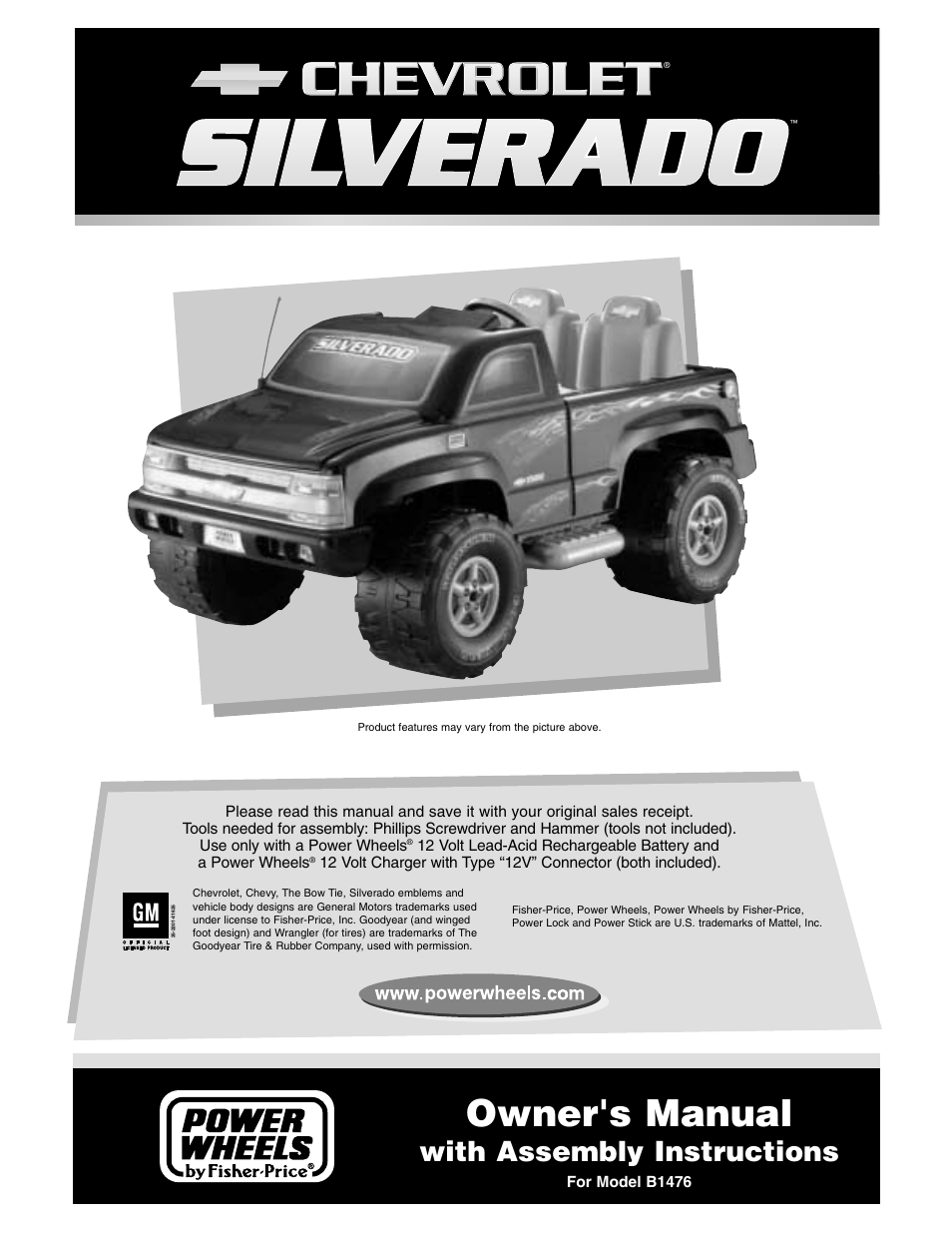 Fisher-Price SILVERADO B1476 User Manual | 28 pages