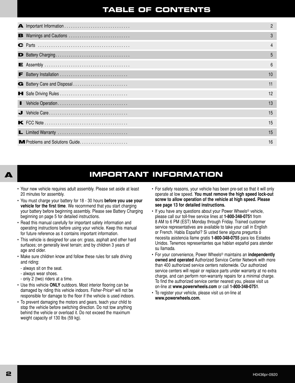 Fisher-Price GRAVE DIGGER H0436 User Manual | Page 2 / 20
