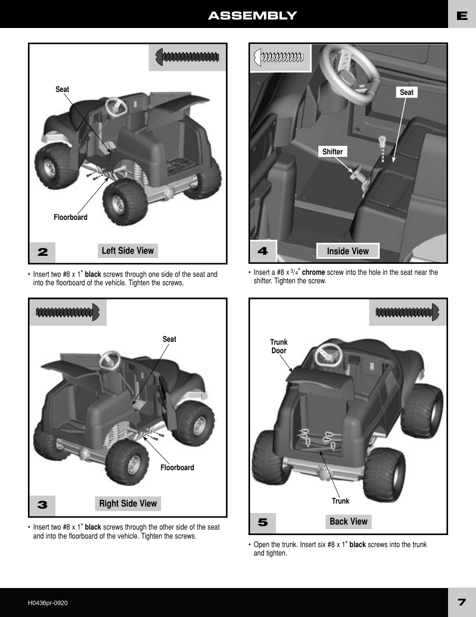 Assembly | Fisher-Price GRAVE DIGGER H0436 User Manual | Page 7 / 20